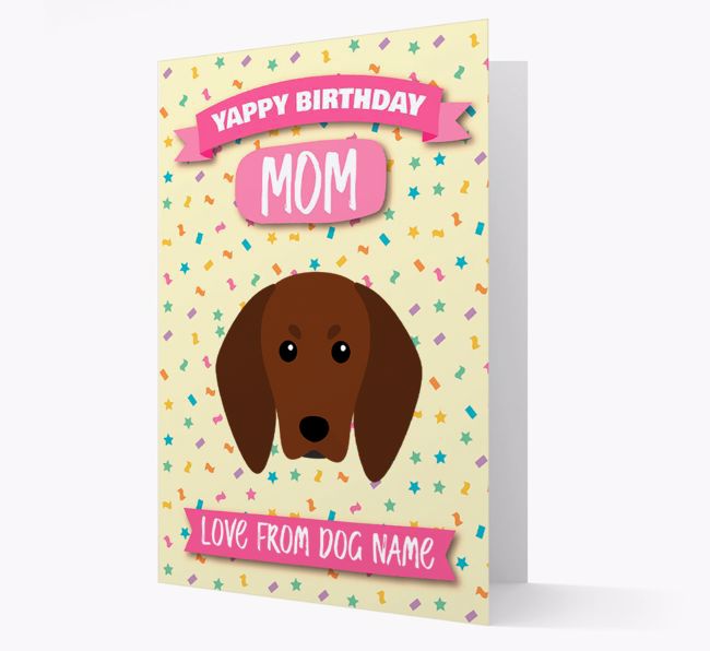 Personalized Card 'Yappy Birthday Mom' with {breedCommonName} Icon